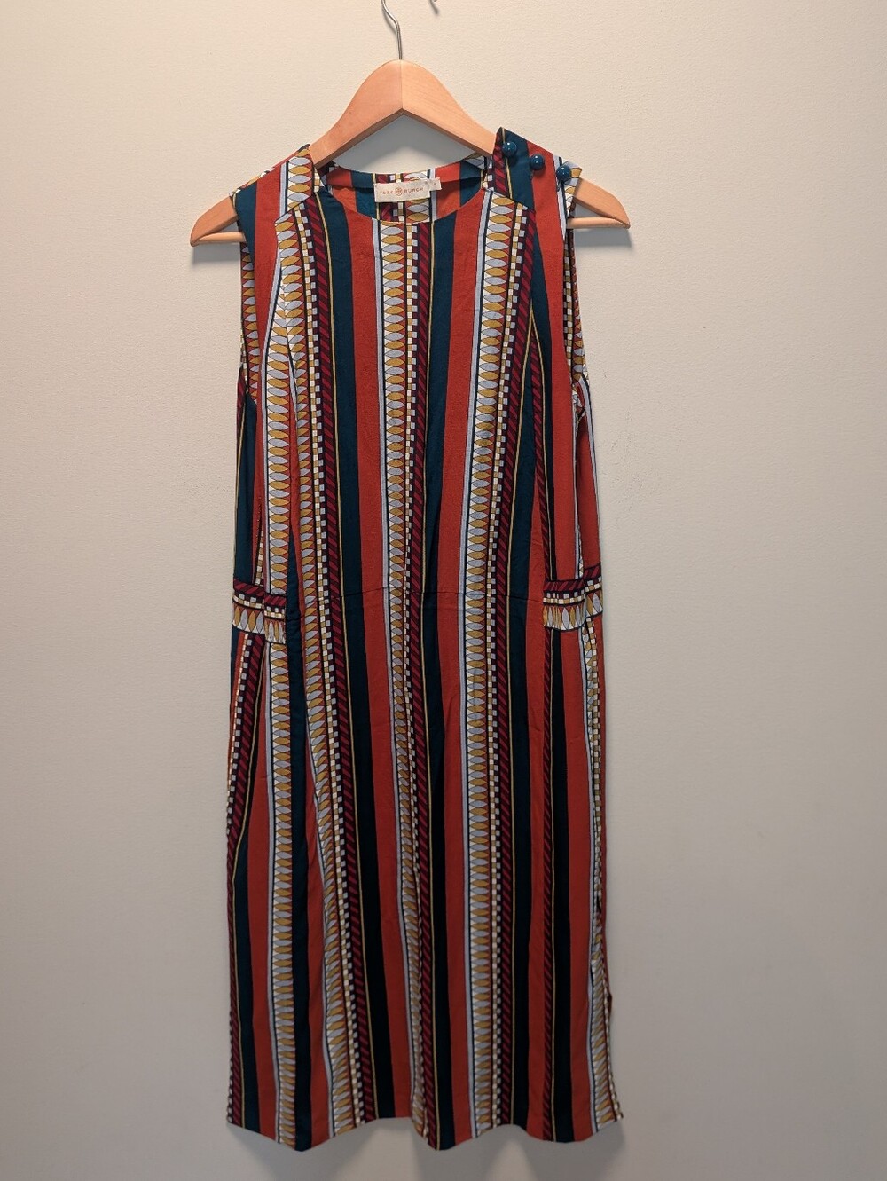 Tory Burch Julia Oceano Eden 100% Silk Dress Size 6